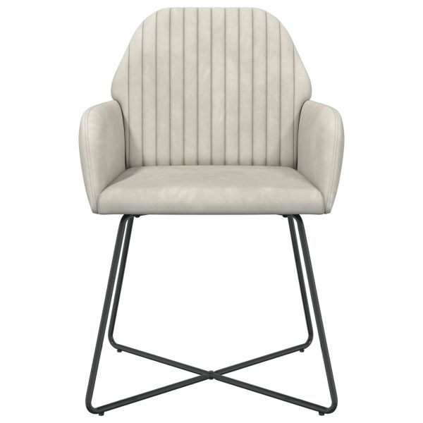 Обедени столове 6 pcs Кадифе Кремаво 55 x 50 x 84 см