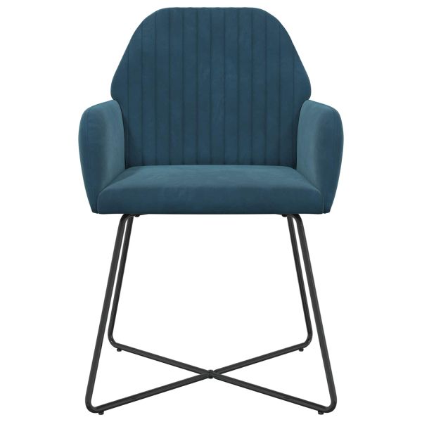 Обедени столове 6 pcs Кадифе Синьо 55 x 50 x 84 см
