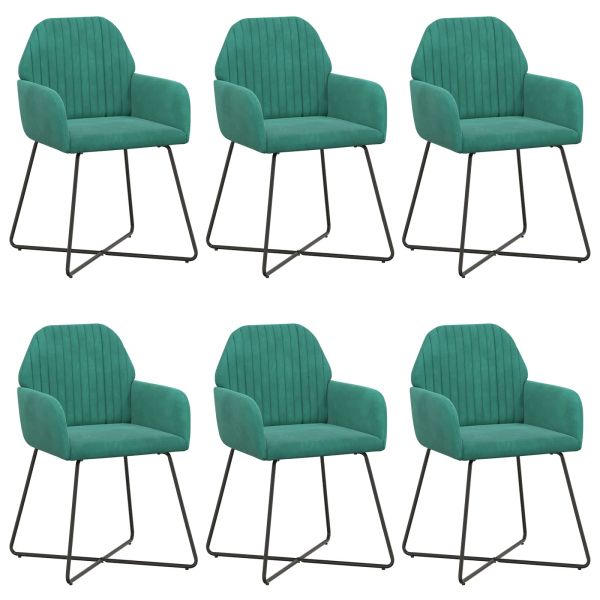 Обедени столове 6 pcs Кадифе Тюркоаз 55 x 50 x 84 см