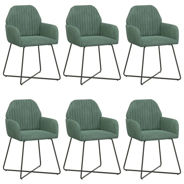 Обедени столове 6 pcs Кадифе Морско зелено 55 x 50 x 84 см