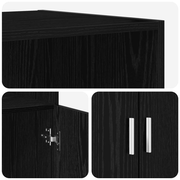 Висок шкаф Черен дъб 70 x 42,5 x 185 см Инженерна дървесина