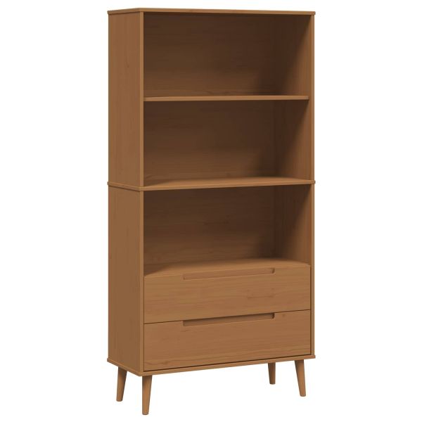 Библиотека MOLDE 85 x 35 x 170,5 см Масивна борова дървесина
