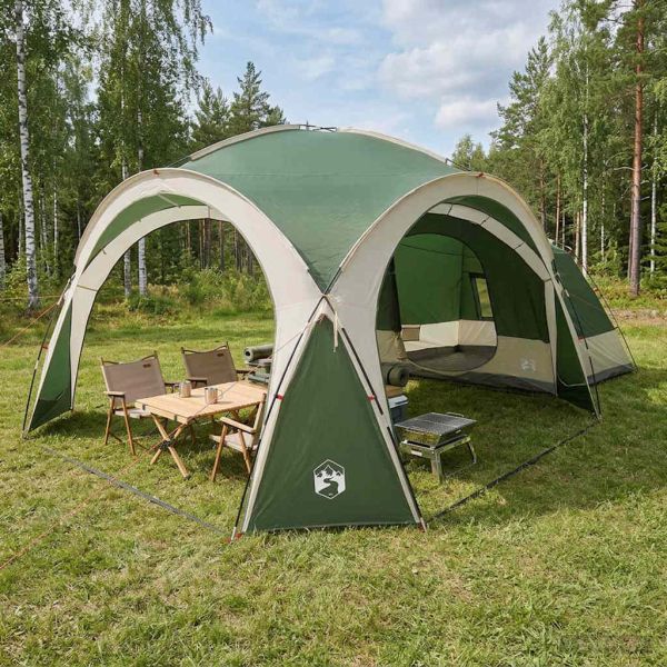 Страничен Шатър Зелено 410 x 410 x 250 см Полиестер и стомана