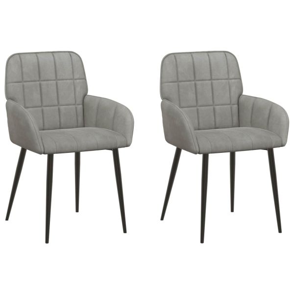 Обедени столове 2 pcs Кадифе Светлосиво 57 х 50 х 85 см