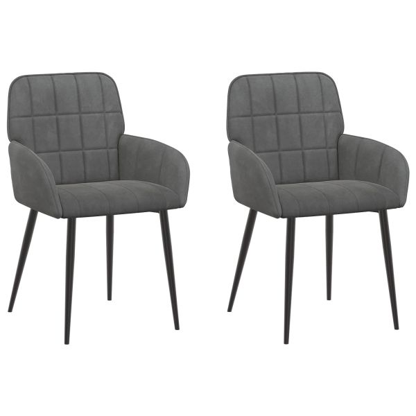 Обедени столове 2 pcs Кадифе Тъмносиво 57 х 50 х 85 см
