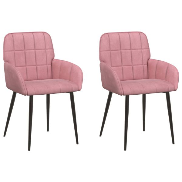 Обедени столове 2 pcs Кадифе Розово 57 х 50 х 85 см