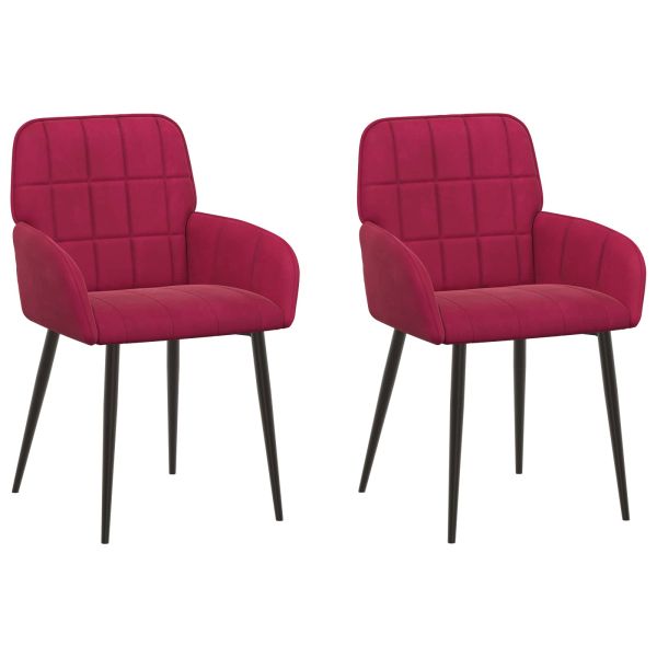 Обедени столове 2 pcs Кадифе Виненочервен 57 х 50 х 85 см