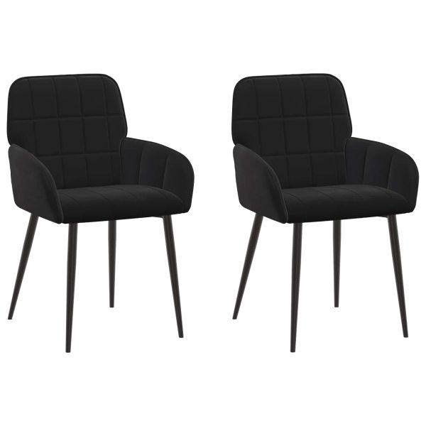 Обедени столове 2 pcs Кадифе Черно 57 х 50 х 85 см