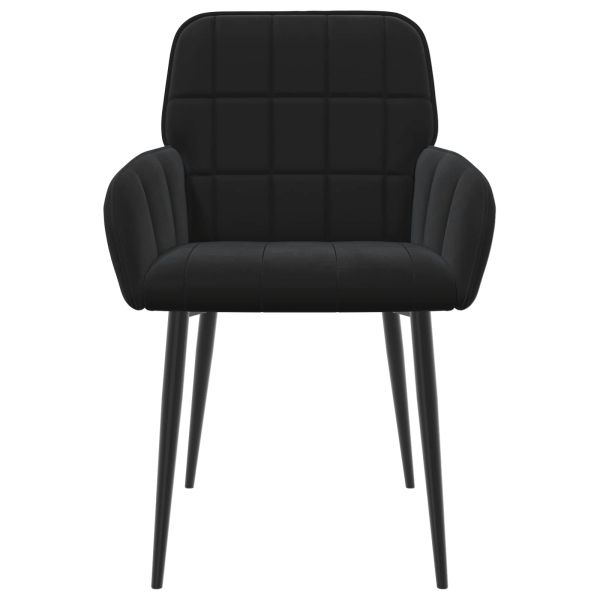 Обедени столове 2 pcs Кадифе Черно 57 х 50 х 85 см