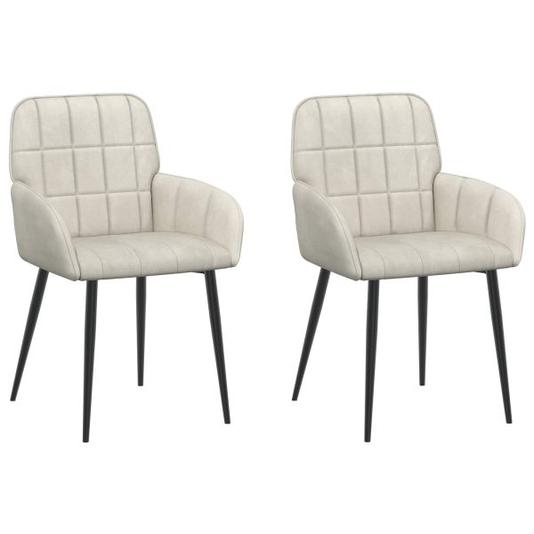 Обедени столове 2 pcs Кадифе Кремаво 57 х 50 х 85 см