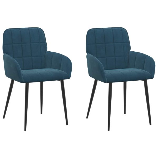Обедени столове 2 pcs Кадифе Синьо 57 х 50 х 85 см