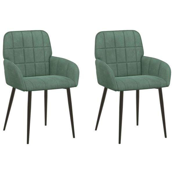Обедени столове 2 pcs Кадифе Морско зелено 57 х 50 х 85 см