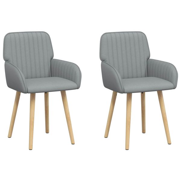 Обедени столове 2 pcs Текстил Светлосиво 56,5 x 50 x 87,5 см