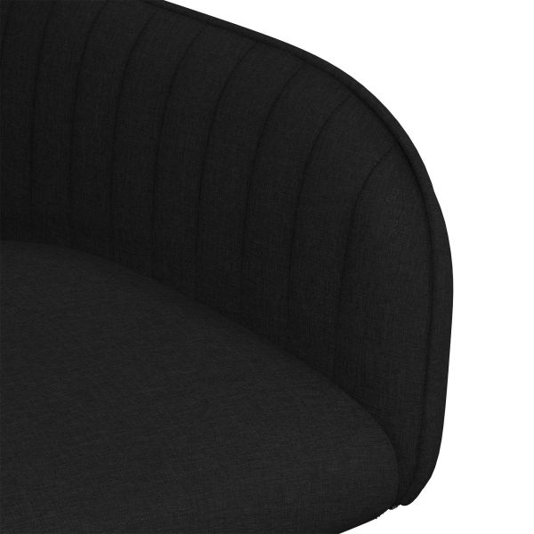Обедени столове 2 pcs Текстил Черно 56,5 x 50 x 87,5 см