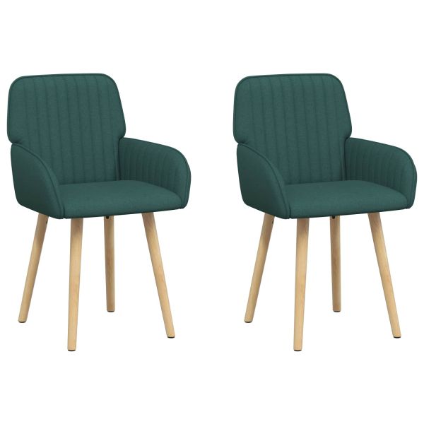 Обедени столове 2 pcs Текстил Тъмнозелено 56,5 x 50 x 87,5 см