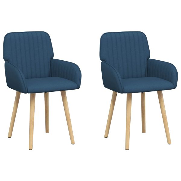 Обедени столове 2 pcs Текстил Синьо 56,5 x 50 x 87,5 см