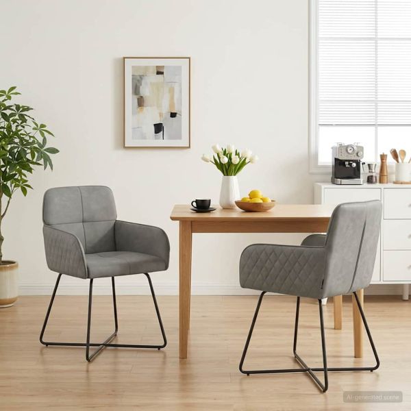 Обедени столове 2 pcs Кадифе Светлосиво 59 x 56,5 x 86 см