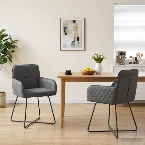 Обедени столове 2 pcs Кадифе Тъмносиво 59 x 56,5 x 86 см