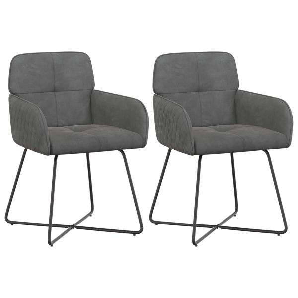 Обедени столове 2 pcs Кадифе Тъмносиво 59 x 56,5 x 86 см