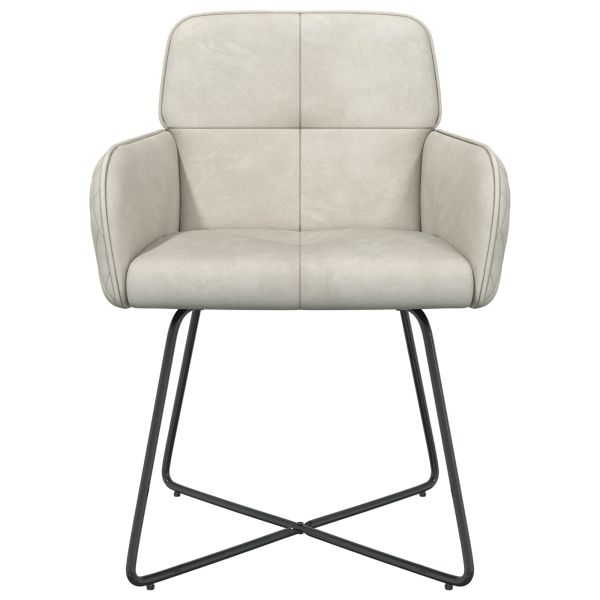 Обедени столове 2 pcs Кадифе Кремаво 59 x 56,5 x 86 см