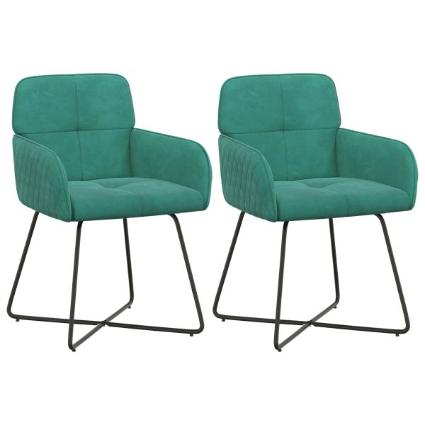Обедени столове 2 pcs Кадифе Тюркоаз 59 x 56,5 x 86 см