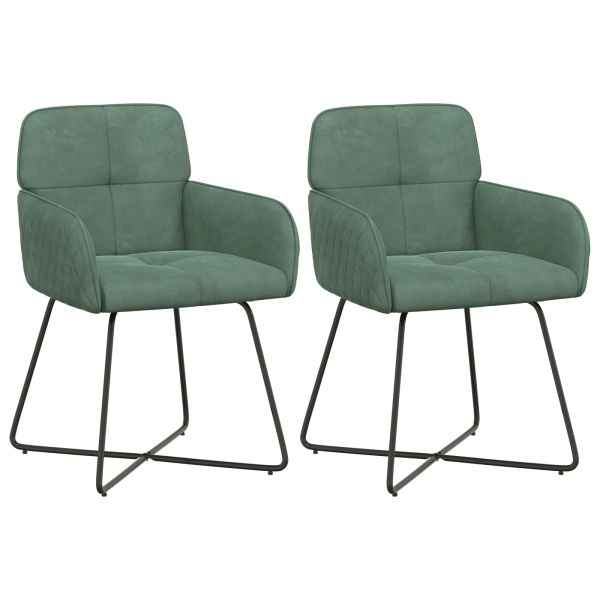 Обедени столове 2 pcs Кадифе Морско зелено 59 x 56,5 x 86 см