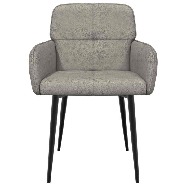Обедени столове 2 pcs Изкуствена набук Светлосиво 59x56,5x85см