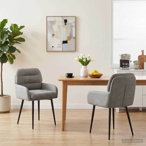 Обедени столове 2 pcs Кадифе Светлосиво 59 x 59,5 x 90 см