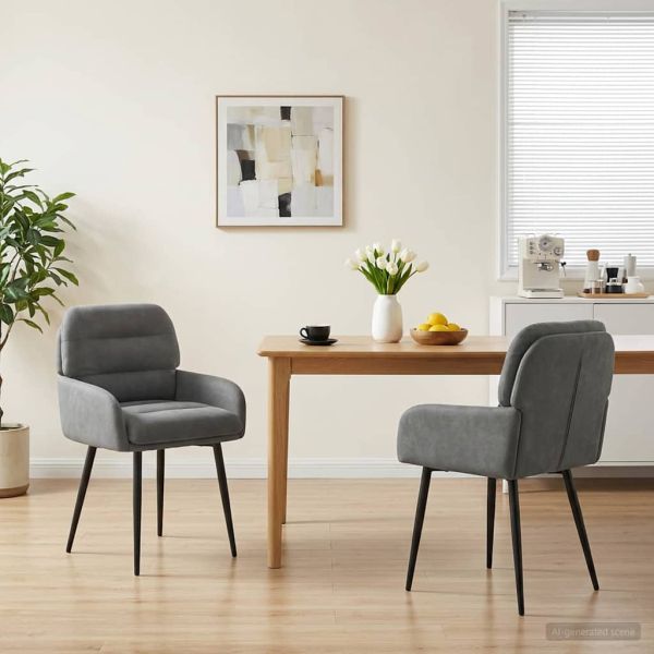 Обедени столове 2 pcs Кадифе Тъмносиво 59 x 59,5 x 90 см