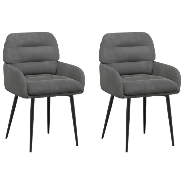 Обедени столове 2 pcs Кадифе Тъмносиво 59 x 59,5 x 90 см