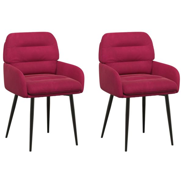 Обедени столове 2 pcs Кадифе Виненочервен 59 x 59,5 x 90 см