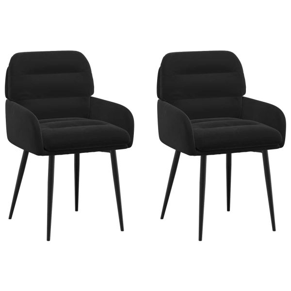 Обедени столове 2 pcs Кадифе Черно 59 x 59,5 x 90 см
