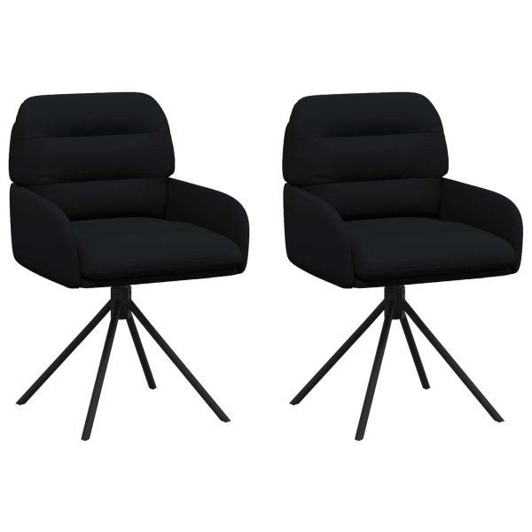 Въртящи се трапезни столове 2 pcs Изкуствена Черно
