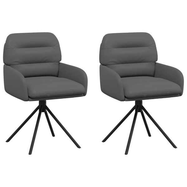 Въртящи се трапезни столове 2 pcs Изкуствена Сиво