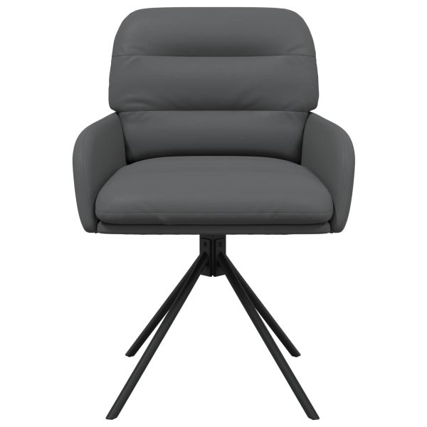 Въртящи се трапезни столове 2 pcs Изкуствена Сиво