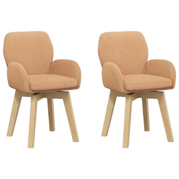 Въртящи се трапезни столове 2 pcs Букле Бежово 54 x 58 x 87 см