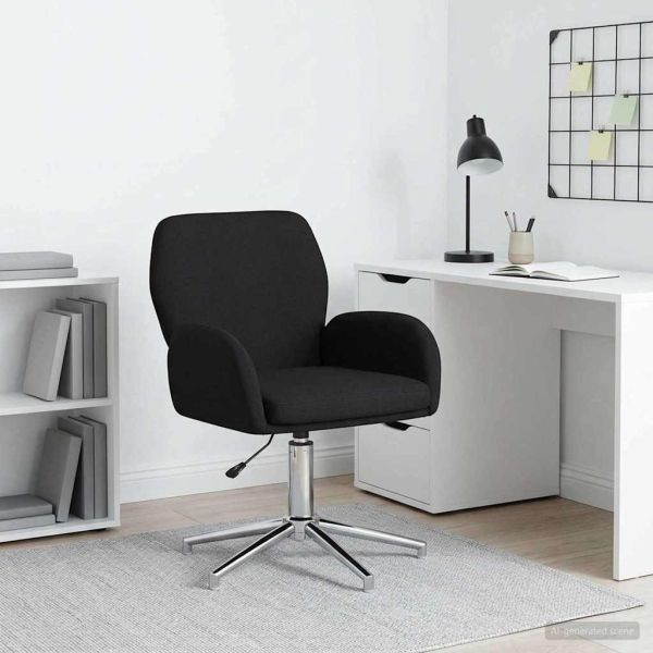Завъртащ се офис стол 54 x 58 x 90 см Черно Текстил