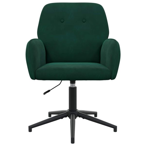 Завъртащ се офис стол 54 x 55 x 90 см Тъмнозелено Кадифе