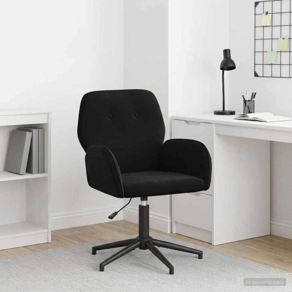 Завъртащ се офис стол 54 x 55 x 90 см Черно Кадифе