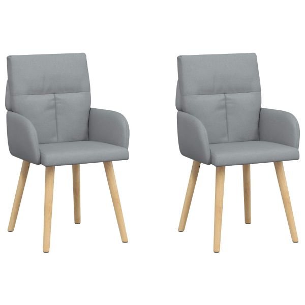 Обедени столове 2 pcs Текстил Светлосиво 60 x 56 x 96 см