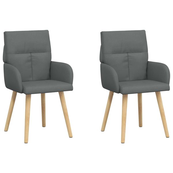 Обедени столове 2 pcs Текстил Тъмносиво 60 x 56 x 96 см