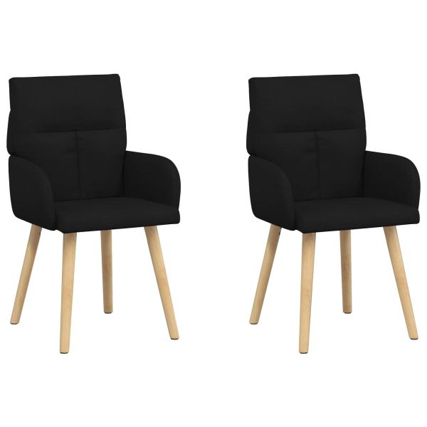 Обедени столове 2 pcs Текстил Черно 60 x 56 x 96 см