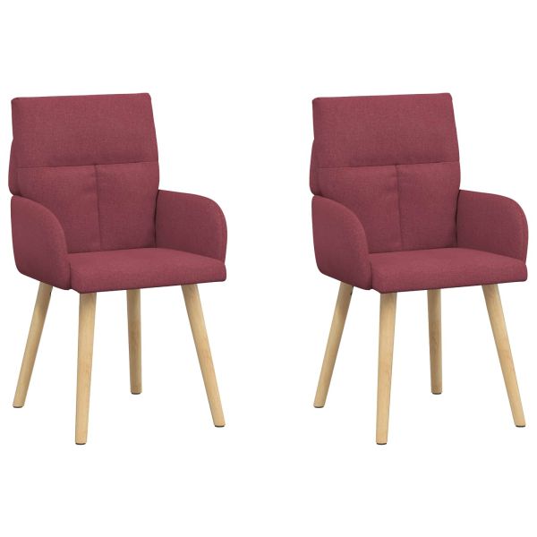 Обедени столове 2 pcs Текстил Виненочервен 60 x 56 x 96 см