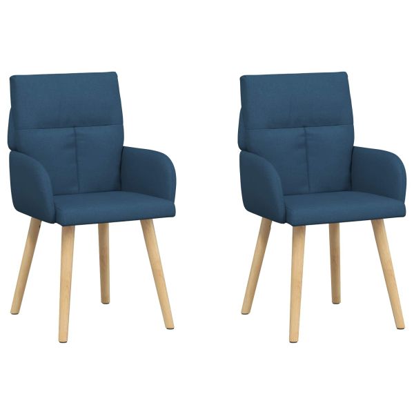 Обедени столове 2 pcs Текстил Синьо 60 x 56 x 96 см