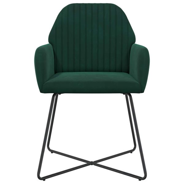 Обедени столове 2 pcs Кадифе Тъмнозелено 55 x 50 x 84 см