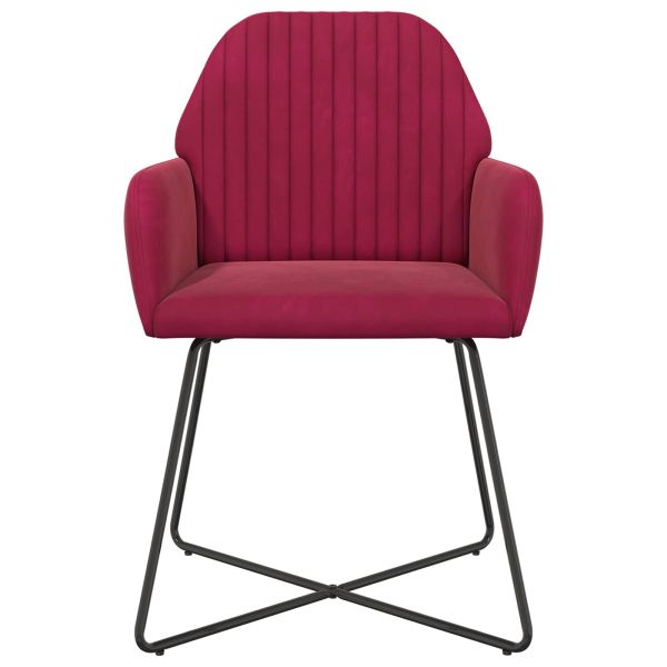 Обедени столове 2 pcs Кадифе Виненочервен 55 x 50 x 84 см