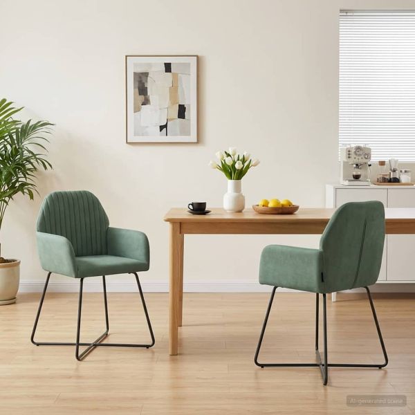Обедени столове 2 pcs Кадифе Морско зелено 55 x 50 x 84 см