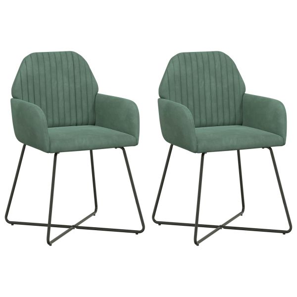 Обедени столове 2 pcs Кадифе Морско зелено 55 x 50 x 84 см