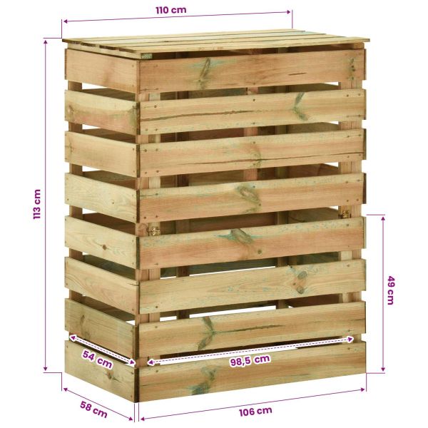 Слетен градински компостер Зелено 110 x 58 x 113 см