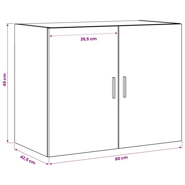 Стенен шкаф Черен дъб 80 x 42,5 x 64 см Инженерна дървесина